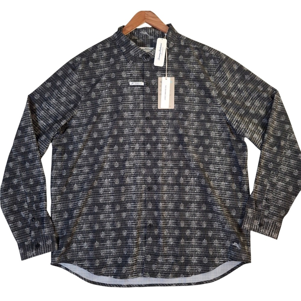 Tommy Bahama Coast Shirt Men's XL Shibori Frond Fog Grey Island Zone NWT